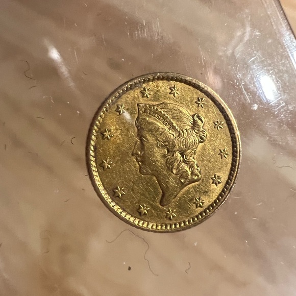 Other - Antique Gold US Coin $1 1853 Lady Profile